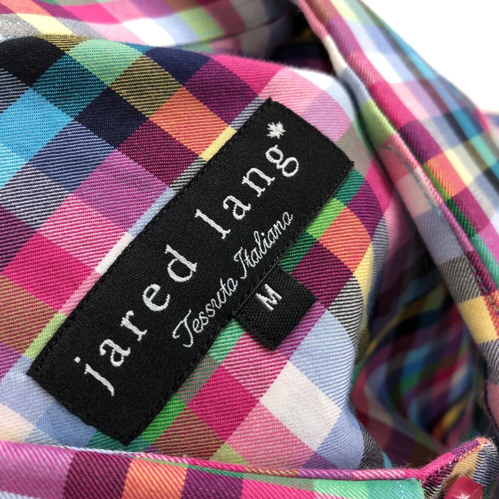 Jared Lang Medium Colorful Button Long Sleeve Cot… - image 4